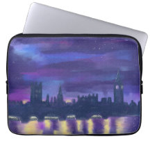Paarse Sunset London Cityscape Modern Art Painting