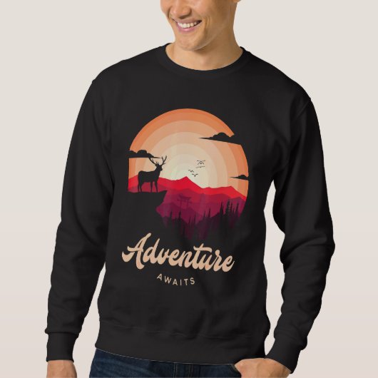 Paarse Sunset Mountain Deer Forest avontuur te wac Trui (Voorkant)