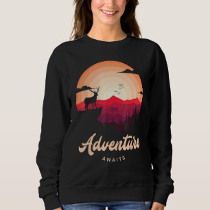 Paarse Sunset Mountain Deer Forest avontuur te wac Trui