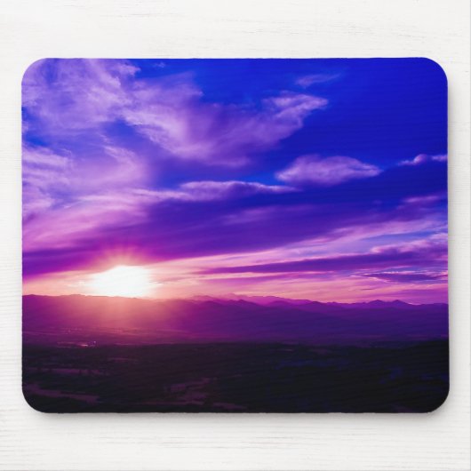 Paarse Sunset Mousepad Muismat (Voorkant)
