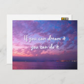 Paarse Sunset Ocean Photo Dream It Do It Modern Briefkaart (Voorkant / Achterkant)