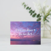 Paarse Sunset Ocean Photo Dream It Do It Modern Briefkaart (Staand voorkant)