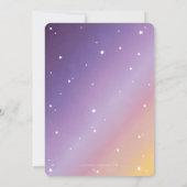 Paarse Sunset Script en Stars Halloween Party Kaart (Achterkant)