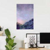 Paarse Sunset Sky Mountain Landscape Schilderij Poster (Thuiskantoor)