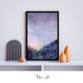 Paarse Sunset Sky Mountain Landscape Schilderij Poster