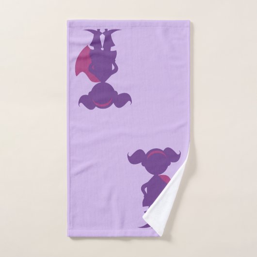 Paarse superheld Silhouette , speciaal Kinder gepe Bad Handdoek (Handdoek)