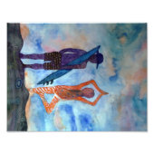 Paarse Surf Oranje yogafoto Foto Afdruk (Voorkant)