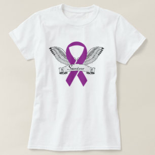 Paarse Survivor Ribbon T-shirt