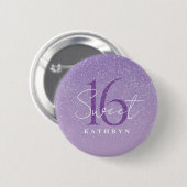 Paarse Sweet 16 Custom Name Ronde Button 5,7 Cm (Voorkant /achterkant)