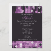 Paarse Sweet 16 karaoke night party Invitation Kaart (Achterkant)