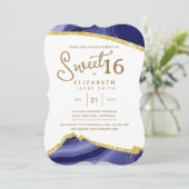 Paarse SWEET 16 Moderne 16e verjaardag digitaal Kaart (Staand voorkant)