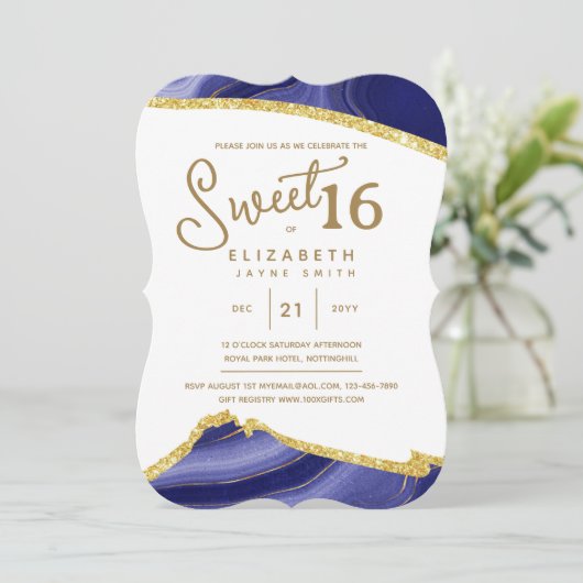 Paarse SWEET 16 Moderne 16e verjaardag digitaal Kaart (Staand voorkant)