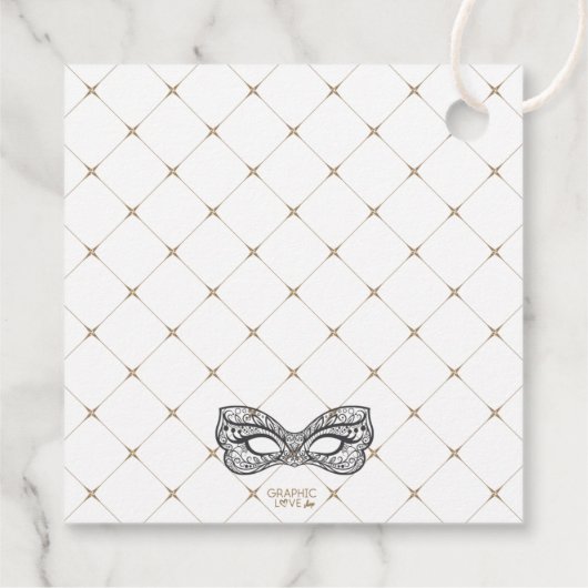 Paarse Sweet 16 Quince Masquerade Ball Verjaardag Bedankjes Labels (Achterkant)