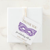 Paarse Sweet 16 Quince Masquerade Ball Verjaardag Bedankjes Labels (In situ)