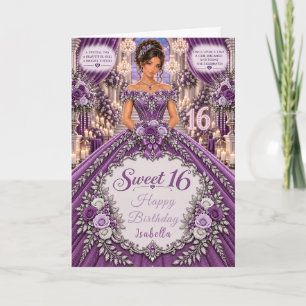 Paarse Sweet 16 Viering Kaart
