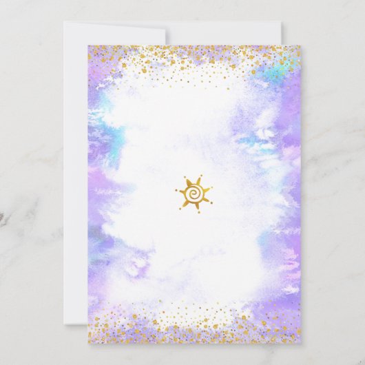 Paarse Sweet 16 Waterverf Gouden Verjaardag Bold G Kaart (Achterkant)