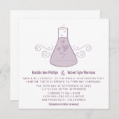 Paarse Sweet Chemistry Wedding Invite Kaart (Voorkant / Achterkant)