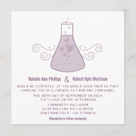 Paarse Sweet Chemistry Wedding Invite Kaart