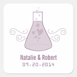 Paarse Sweet Chemistry Wedding Stickers