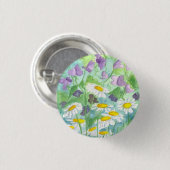 Paarse Sweet Peas Daisy Flowers Ronde Button 3,2 Cm (Voorkant /achterkant)