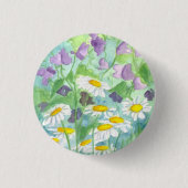 Paarse Sweet Peas Daisy Flowers Ronde Button 3,2 Cm (Voorkant)