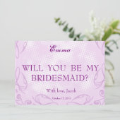 Paarse Swiler, jij wordt mijn bruidsmeisje Kaart (Staand voorkant)