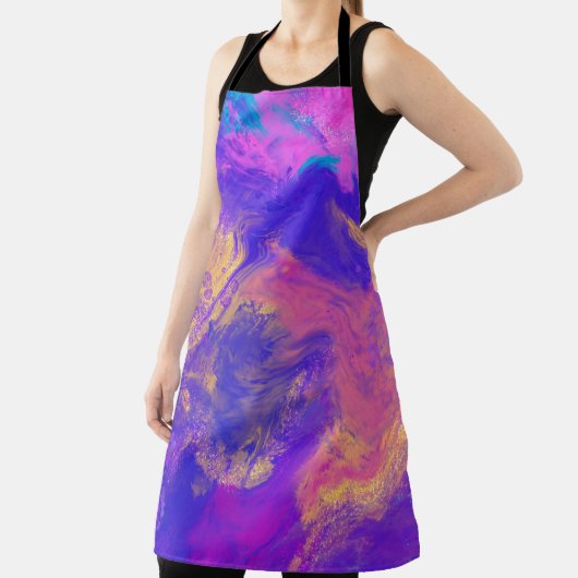 Paarse Swirl All-Over Print Schort (Insitu)