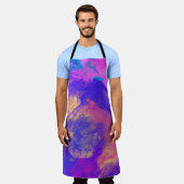 Paarse Swirl All-Over Print Schort (Gedragen)