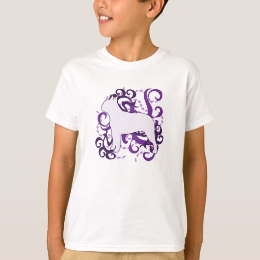 Paarse Swirl Boston Terrier T-shirt (Voorkant)