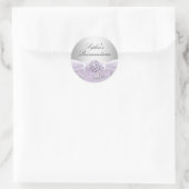 Paarse Swirl & Jewel Bow Quinceanera Sticker (Tas)