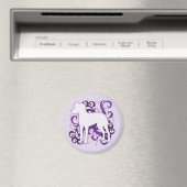 Paarse Swirl Manchester Terrier Magneet (Insitu (Vaatwasser))