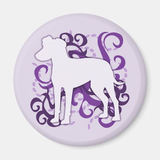 Paarse Swirl Manchester Terrier Magneet (Voorkant)