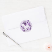 Paarse Swirl Westie Ronde Sticker (Envelop)