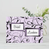 Paarse-Swirls Bridal Luncheon Uitnodigingskaarten Kaart (Staand voorkant)