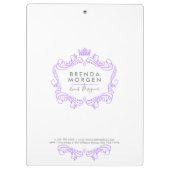 Paarse Swirls & Crown Lijst Klembord (Achterkant)