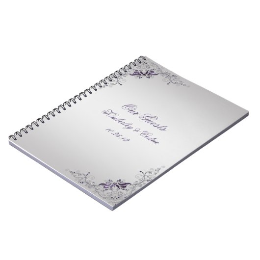  Paarse Swirls Gastenboek Notitieboek (Linkerzijde)