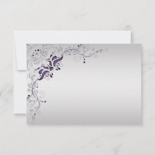  Paarse Swirls op Silver RSVP (Achterkant)