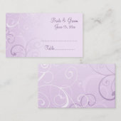 Paarse Swirls Trouwplaats instellen Kaarten Plaatskaartje (Voorkant / Achterkant)