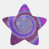 Paarse Swirly Star Stickers (Voorkant)