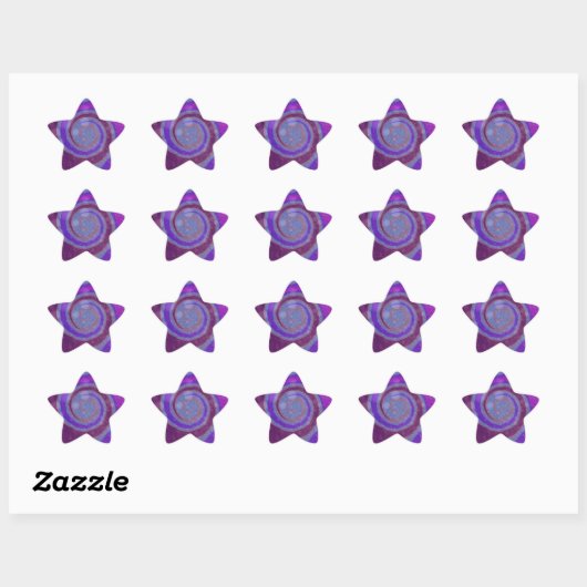 Paarse Swirly Star Stickers (Vel)