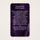 Paarse sympathie Foto Memorial Funeral Prayer Kaar Visitekaartje (Achterkant)