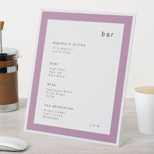 Paarse Syringa minimalistisch trouw Bar Voetstuk B Reclamebord Met Voetstuk