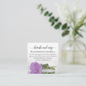 Paarse Syringa Roze Trouwdetails & RSVP QR-code Informatiekaartje (Staand voorkant)