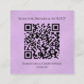 Paarse Syringa Roze Trouwdetails & RSVP QR-code Informatiekaartje (Achterkant)