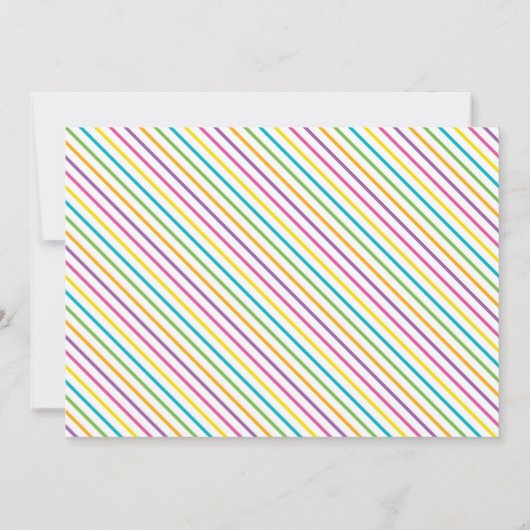 Paarse T-Rex Dinosaur Stripe Birthday Kaart (Achterkant)