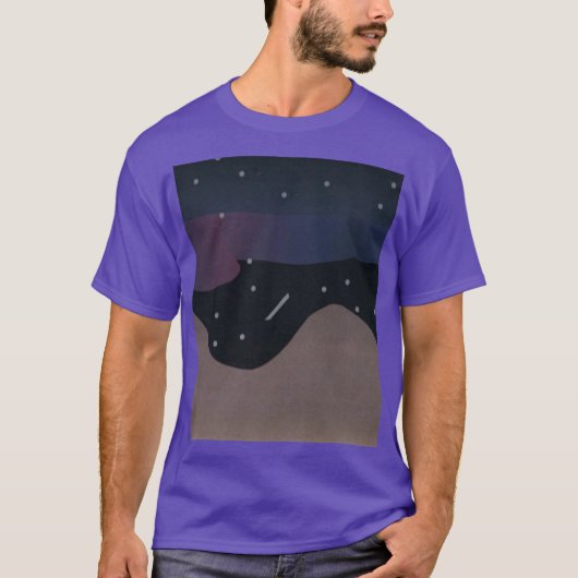 Paarse T-shirt met bergen & Night Sky (Voorkant)