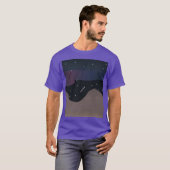 Paarse T-shirt met bergen & Night Sky (Voorkant volledig)