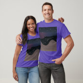 Paarse T-shirt met bergen & Night Sky (Unisex)