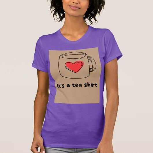 Paarse T-shirt met halve mouwen (Voorkant)