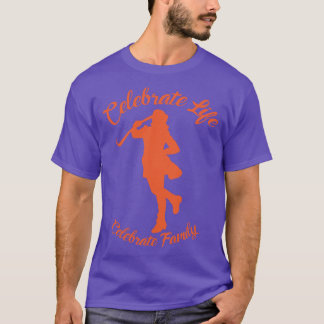 Paarse T-shirt met Oranje